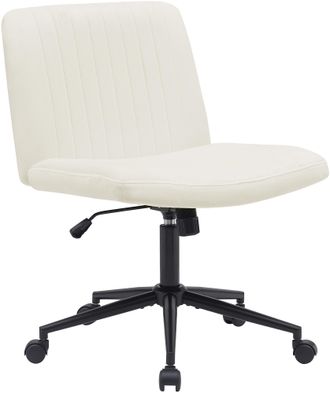 Clp Silla De Oficina Kingman Crema Terciopelo