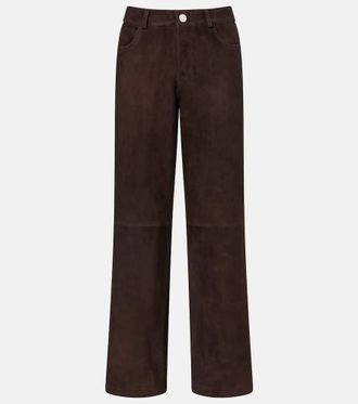 Nour Hammour Milo suede wide-leg pants
