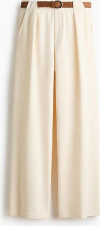 H&M Hose aus Ponte-di-Roma mit G&uuml;rtel - White