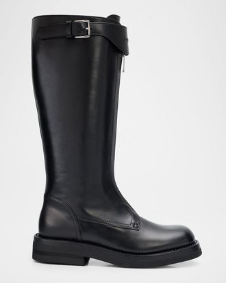 Alexander McQueen Countryside Leather Knee-High Boots