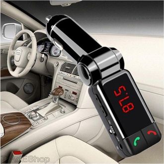 Trade Shop Trade Shop - Transmisor Manos Libres Bluetooth Con Pantalla Fm Reproductor Mp3 Usb Modulador De Coche