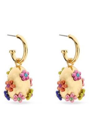 Kurt Geiger Floral Egg Drop Huggie Hoop Earrings in Multi at Nordstrom Rack