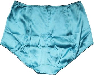 Dolce & Gabbana Womens Blue Silk Blend High Waist Girdle Panty Underwear Elastane Clothing