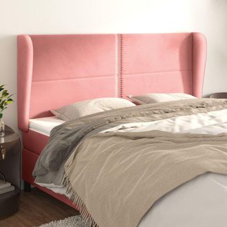 vidaXL Cabecero Con Orejas De Terciopelo Rosa 203x23x118/128 Cm Vidaxl