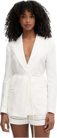 Twinset Linnen Blend Blazer - Dames - Blazers - Beige - XL - Linnen - Jassen