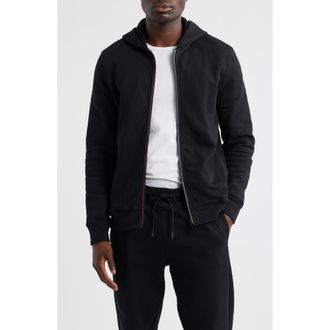 Paul Smith Sports Organic Cotton Zip Hoodie in Black at Nordstrom, Size Xx-Large
