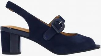 L'Amour Des Pieds Womens Merryn Sling Back Pumps In Dark Navy Suede