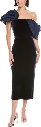 Marchesa Stretch Velvet Fitted Cocktail Dress