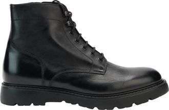 Doucal's Lace-up Enkellaarzen - Heren - Veterlaarzen - Zwart - 43 EU - Leer - Schoenen