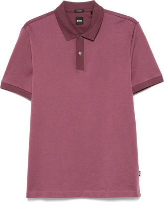 BOSS Polo con fantasia micro - Viola