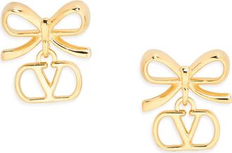 Valentino Garavani VLOGO Signature Drop Earrings in Gold at Nordstrom