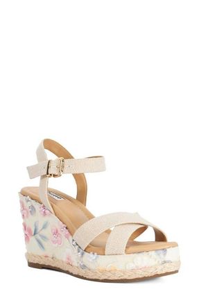 Dune London Kalmiah Esapdrille Ankle Strap Platform Wedge Sandal in Natural at Nordstrom, Size 6.5Us