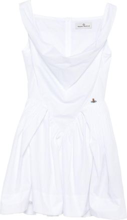 Vivienne Westwood Structured Sleeveless Dress with Draped Neckline and Gathered Skirt