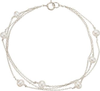Lily & Roo Solid White Gold Layered Pearl Bracelet