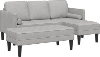 vidaXL Vidaxl - Sofa Set 2 pcs Cloud grey 173 x 131 x 67 cm Fabric