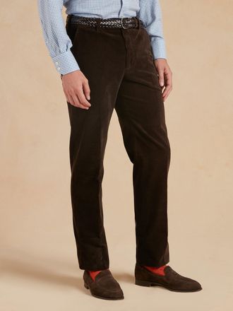 Oliver Brown Needlecord Trousers - Dark Brown