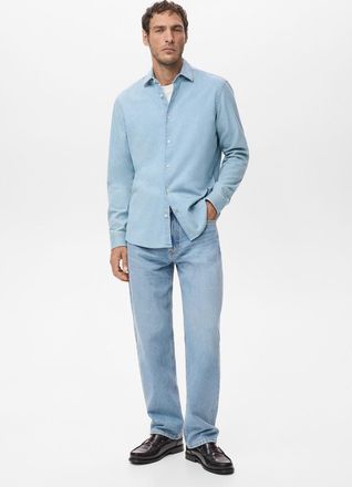 Mango Camicia denim 100% cotone azzurro - Uomo - XXL - MANGO MAN