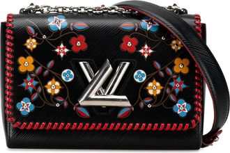 Louis Vuitton Pre-owned Womens Twist Shoulder Bag Floral - Black Leather - One Size