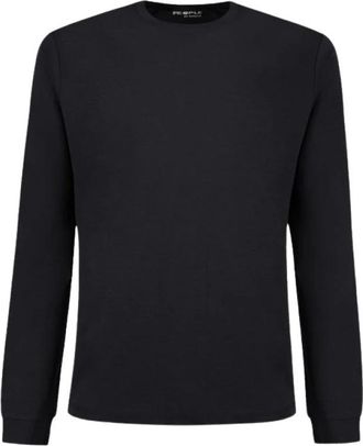 People of Shibuya Long Sleeve Crew Neck T-Shirt - Heren - Longsleeves - Zwart - L - Katoen - Tops