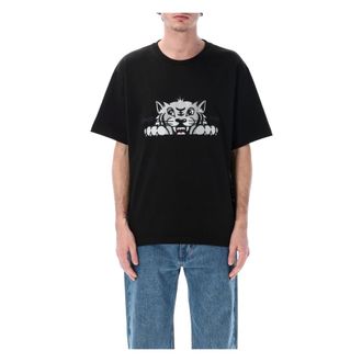 Kenzo T-Shirts, male, Black, M, Happy Tiger Embroidered T-shirt