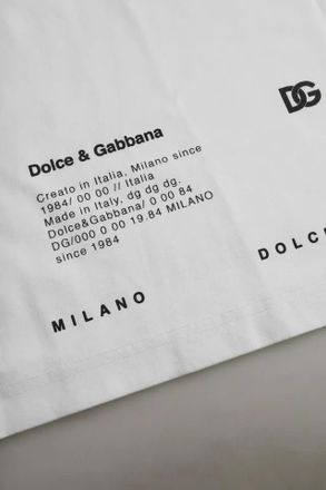 Dolce & Gabbana White Red Lips Print Cotton Men T-Shirt Nylon Elastane