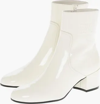 Celine Stivaletti in Vernice TRIOMPHE con Logo Goffrato 5cm Celine