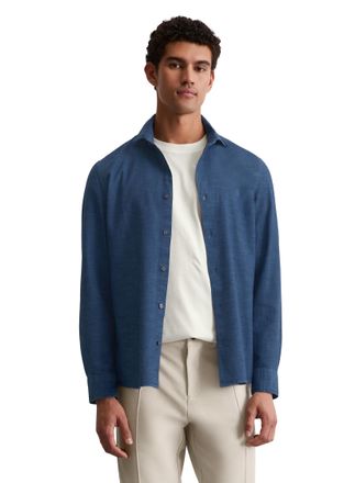 Marc O'Polo Langarmhemd MARC OPOLO, Herren, Gr. XXL, N-Gr, bunt (multi, schwarz navy), Web, Obermaterial: 100% Baumwolle, 2-Knopf-Manschette, Hemden Langarmhemd, 