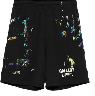 Gallery Dept. x Josu&eacute; Thomas painted track shorts - Zwart