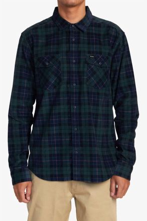 Rvca Blues Walk Cord Shirt In Hunter Green