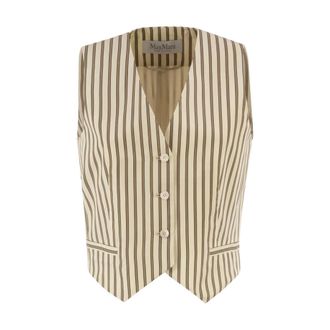 Max Mara Chaleco a rayas Fauno - Jackets - Mujer - Beige - 2XS