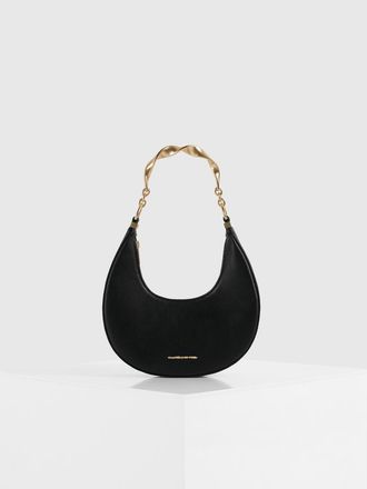 Mani&egrave;re De Voir Sadie -Leather Crescent Bag in Black at Nordstrom