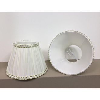 Onli Onli - 6 paralumi a Molla in Tessuto Avorio Plissé con Bordatura Dorata, Confezione 6 pezzi