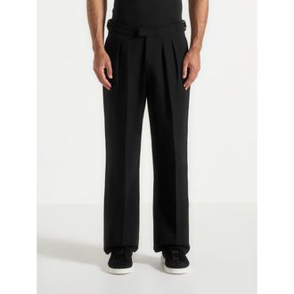 Mani&egrave;re De Voir Pierre Pleated Trousers in Black at Nordstrom, Size 38