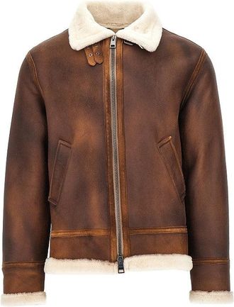 Dacute Waxed shearling Aviator jacket Man 50