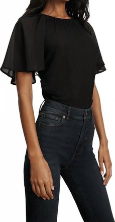 Veronica Beard Arisa Mixed Media Top In Black