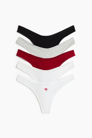 H&M 5er-Pack Baumwolltangas - White