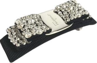 Ferragamo Pre-owned Accessories, female, Black, Size: ONE SIZE Pre-owned Cotton Hair Accessory