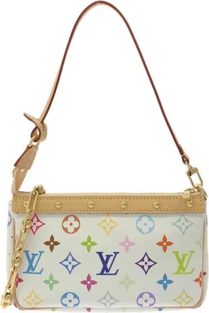 Louis Vuitton White Coated Canvas Pochette Pouch (Pre-Owned)