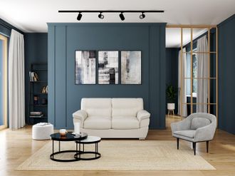 Vente-Unique Divano 2 posti in pelle Avorio - THIBAULT