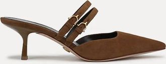 Veronica Beard Womens Corrie Kitten-Heel Mule In Hazelwood