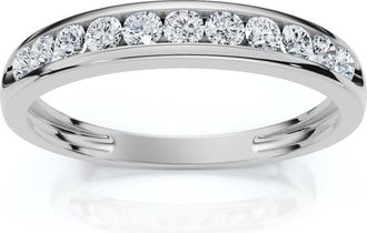 Pompeii3 1/4ct Diamond 10k White Gold Wedding Anniversary Guard Ring Size Selectable