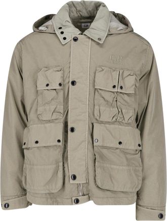 C.P. Company Hooded Heavy Chrome-R Jacket with Distinctive Goggle Lenses