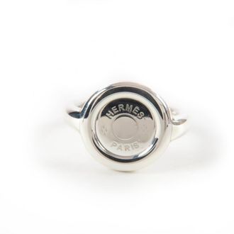 Herm&egrave;s Silver 925 Band Ring (Pre-Owned)