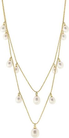 Effy 14K Yellow Gold Freshwater Pearl Layered Necklace in 14K Gold at Nordstrom, Size 18