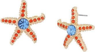 Betsey Johnson Pav&eacute; Starfish Stud Earrings in Orange at Nordstrom