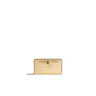 Roberto Cavalli Metallic Monogram Zip Around Wallet