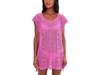 BECCA by Rebecca Virtue Boho Bliss Sweater Knit Tunic Womens Swimwear Roseberry : XS/SM, Polyester