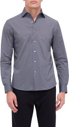 Bugatchi James OoohCotton Button-Up Shirt in Black at Nordstrom, Size Xxx-Large
