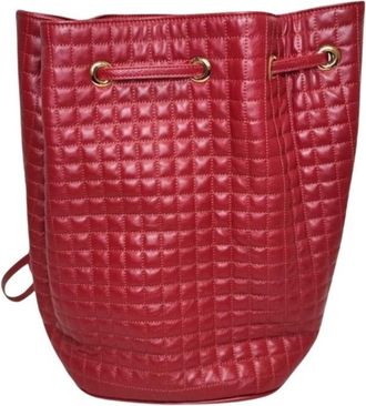 Celine Red Color Leather Backpack (Pre-Owned)