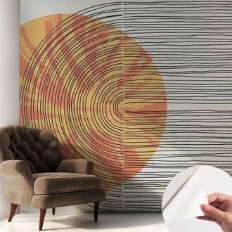Tulup Carta Da Parati Autoadesiva - Fotomurale - Decorazione Parete - Stile Elegante - Decorazione Casa - Cerchio Con Linee 250x250 Cm